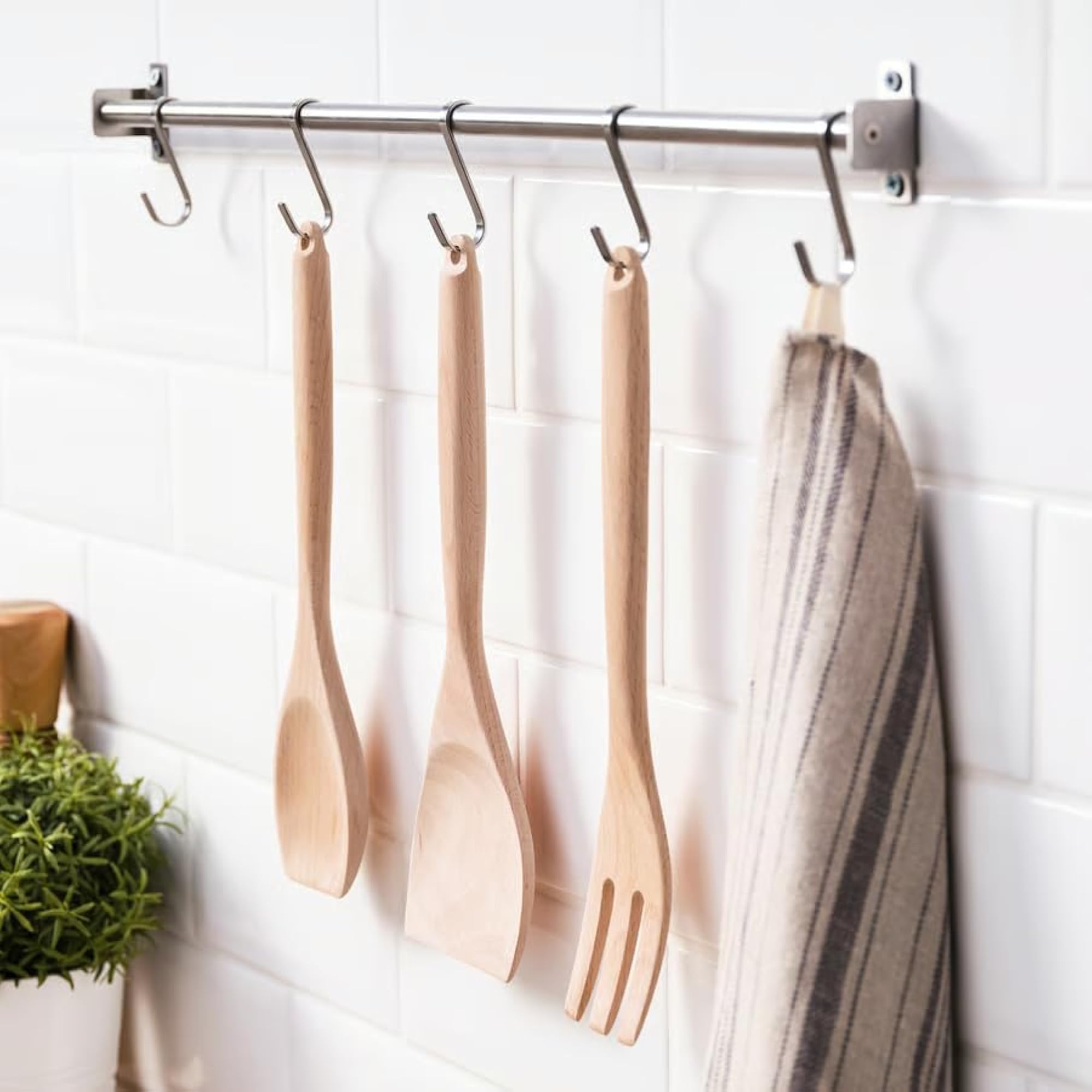 Solid Beech Wood Handwash Fork, Durable Finish