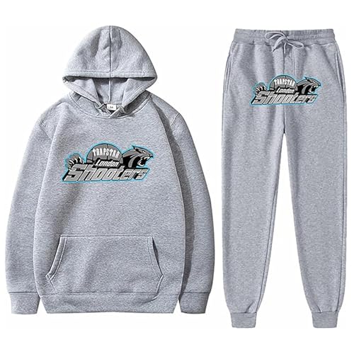 Tuta da uomo, a maniche lunghe, Y2K, con cappuccio e pantaloni da jogging, set completo unisex, A 05., XL