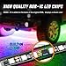 Nilight 4Pcs Car Underglow Neon Accent Strip Lights 256 LEDs RGBIC Multi Color DIY Sound Active Function Music Mode with APP Control and Remote Control Underbody Light Strips, 2 Years Warranty