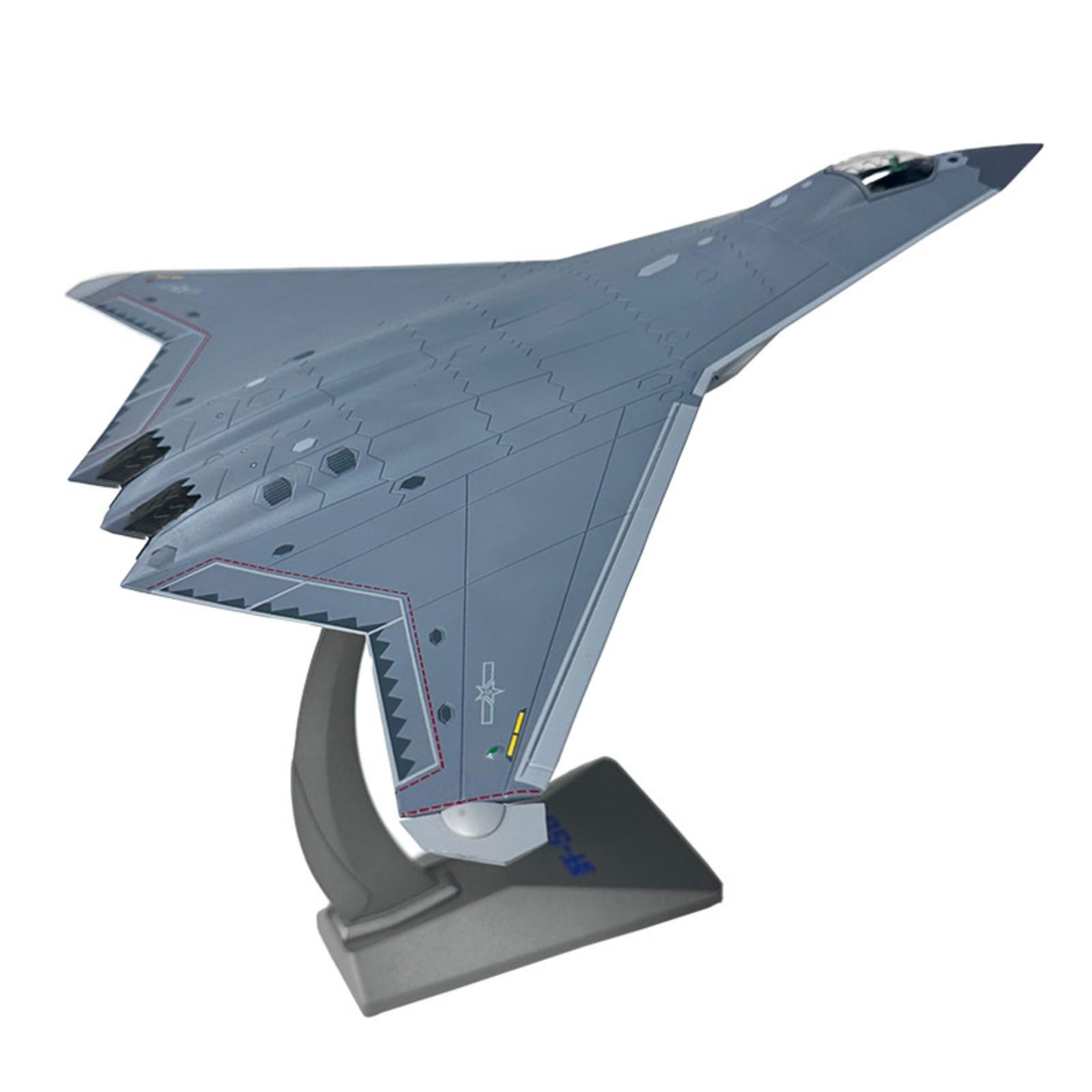 Aereo in Lega Jet Aerodinamico Modellino Aereo Caccia Modello Metallo Aspetto Pressofuso Solido Pannellature Incise Dettagli Fedele con Canopy Chiaro