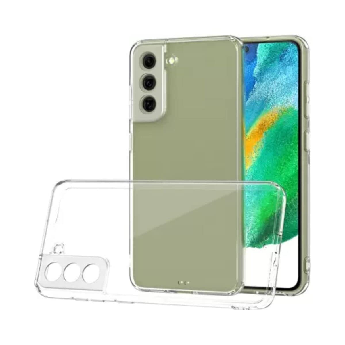 Zubitech Samsung Galaxy S21 FE 5G Clear Case Soft Flexible Silicone TPU Shockproof Transparent Rubber Back Cover Compatible for Samsung Galaxy 21 FE 5G (Clear)