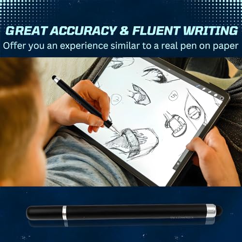 Image of 2-Way Dual-Sided Stylus Pen for All Touch Screen Devices Android Mobile Phones Tablets Pads Smartphones - Black
