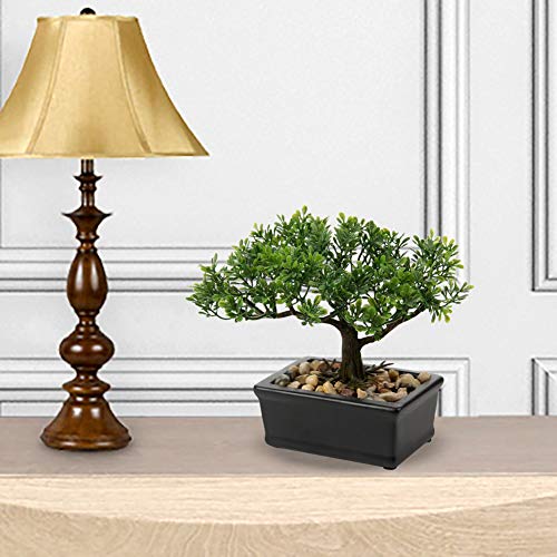 Artificial Bonsai Tree Juniper Faux Plants Indoor Small Fake Plants Decor with Ceramic Pots for Home Table Office Desk Bathroom Shelf Bedroom Living Room Farmhouse Decorations - Image 4