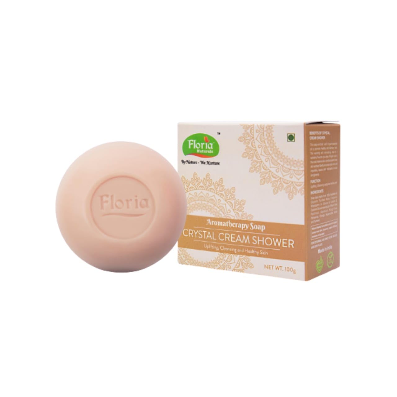 Floria Naturals Crystal Cream Shower Aromatherapy Soap, 100g (Set of 5) | Natural Pigmentation Soap | Sulfate-Free | High TFM (Grade I Soap)