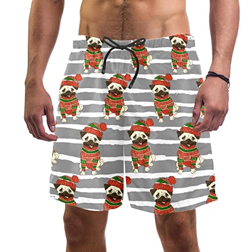 Maillot de bain carlin de Noël short de plage homme pour cadeau humour