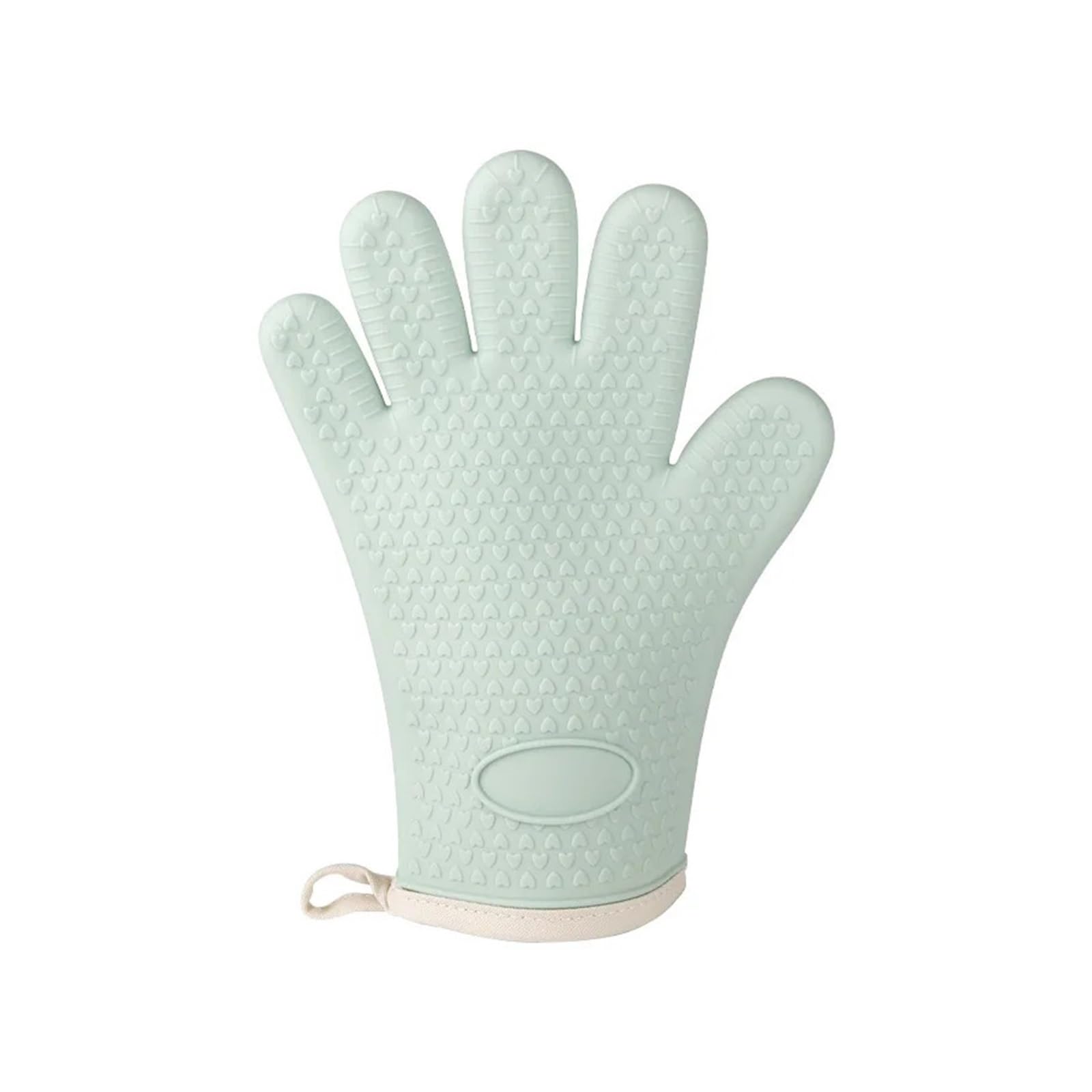 Anti-scald Grip Heat Resistant Silicone Oven Mitt And Pot Holder Waterproof Soft Cotton Lined Gloves Potholder For Hot Pots Pans(Green)