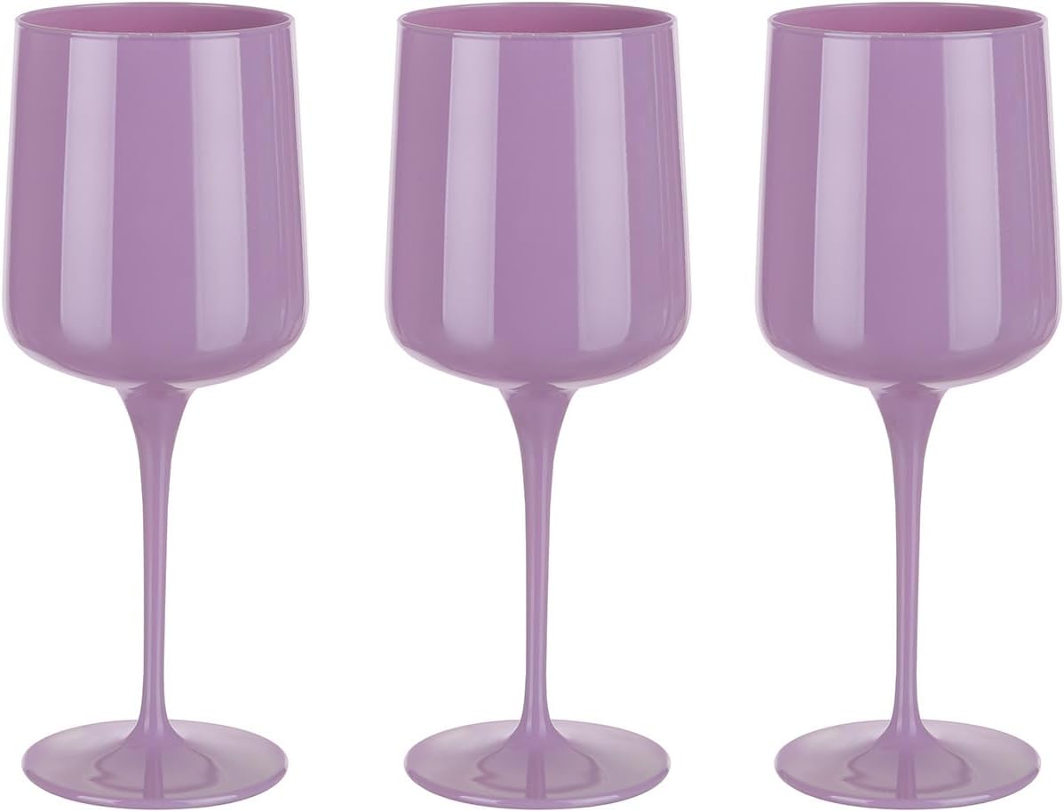 Set of 3 320 ml Matte Purple Glass
