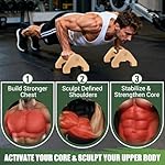 Wooden Push Up Bars, 2 PCS Solid Beech Wooden Parallettes with Embedded Non-slip Feet & Training Poster for Floor, Push Up Stands for Men Strength Training, Planks, Calisthenics & Home Gym Workout - Image 5
