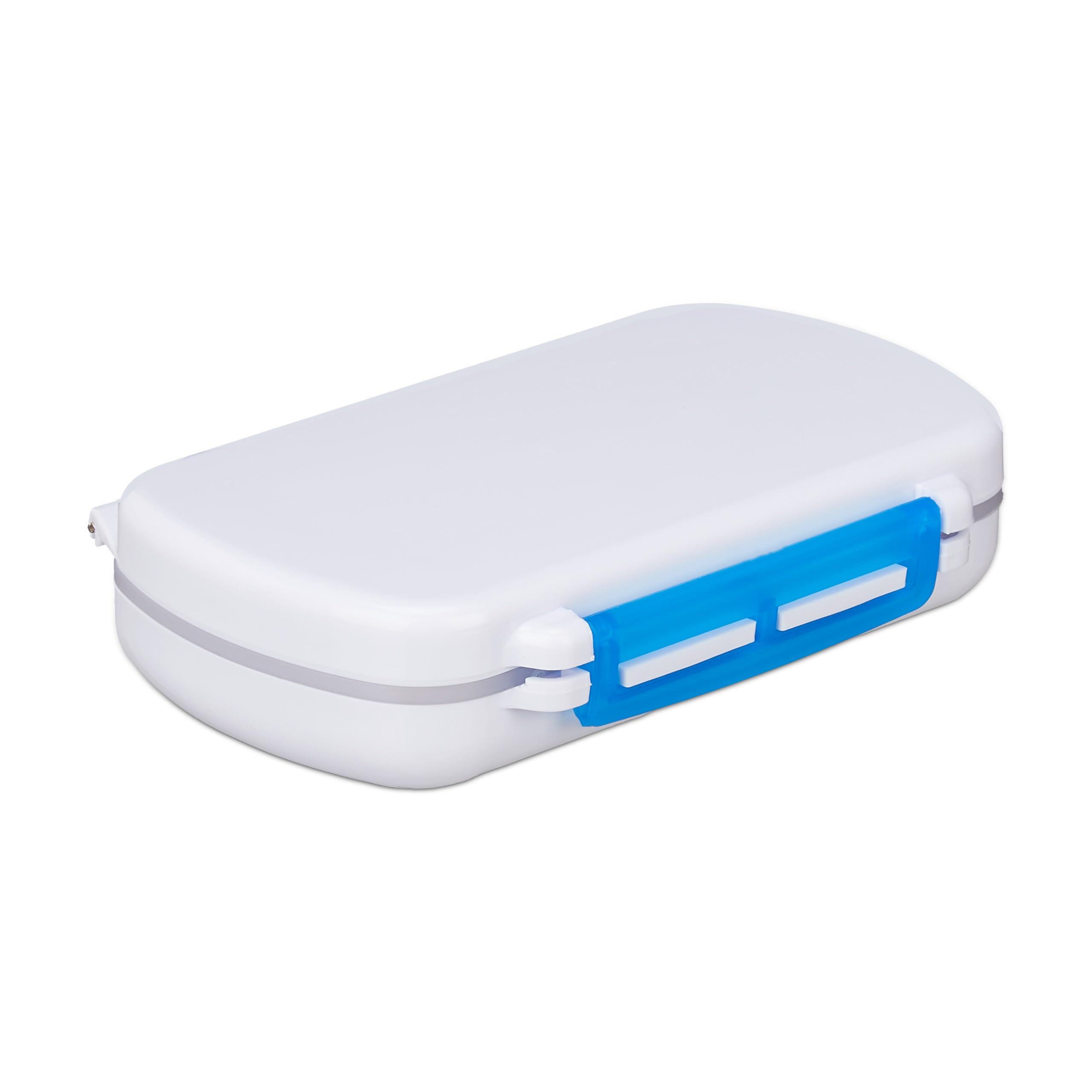 Relaxdays Set 3 Portapillole Impermeabili Plastica senza BPA Bianco Blu