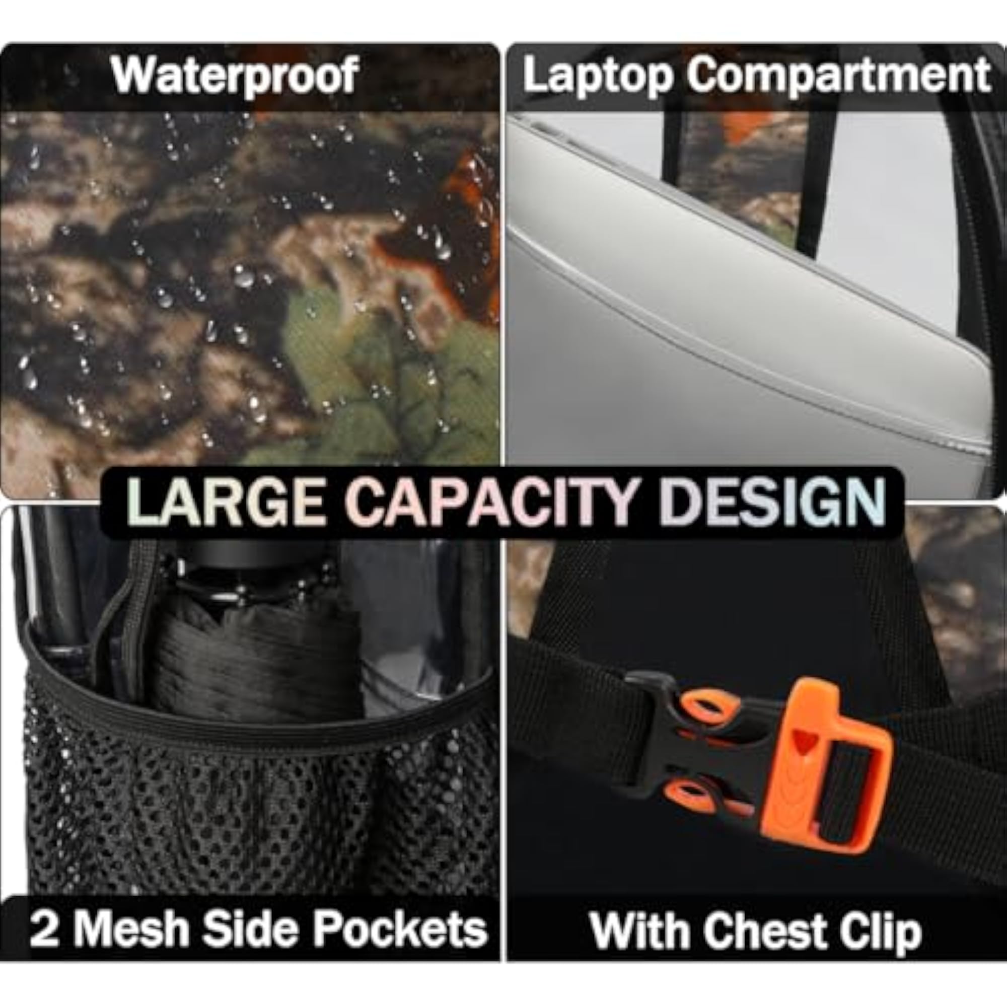 Forest Tree Camo Heavy Duty Transparent Backpack