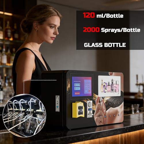 Image of Perfume Vending Machine Coin Operated & Credit Card Payment, Touch Screen Fragrance Dispenser with Automatic Spray Nozzle & Push Button - Commercial Scent Machine for Hotels,Malls,nightclub,Restrooms
