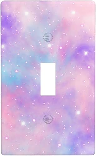 Placa de pared para cubierta de interruptor de luz brillante morada, cubierta de interruptor de luz de palanca individual, 1 placa de interruptor de