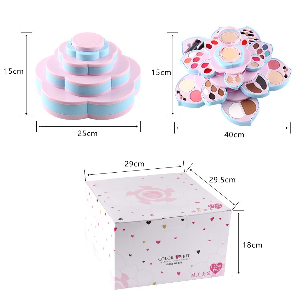 Brrnoo Pflaumenblüten-Make-up-Disk-Set mit Concealer-Lippenstift-Pinseln, Langanhaltender Lipgloss, Lidschatten, Kosmetik-Werkzeug-Set für den Täglichen Make-up-Bedarf
