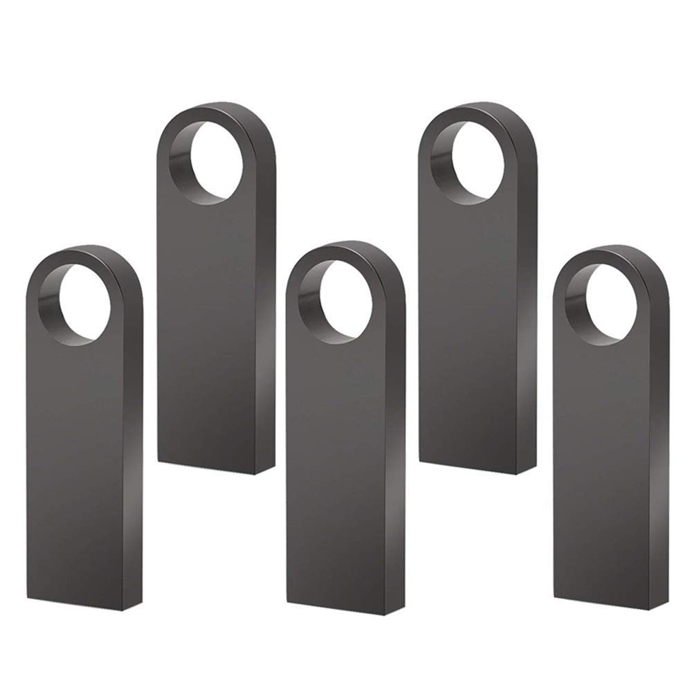 5 Pack 32 GB USB Flash Drive Keyring Memory Stick 32GB Metal U Disk Pen Drive Keychain thumb drive (Black)