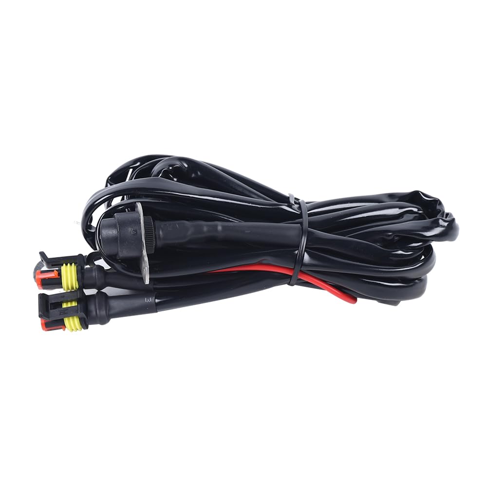 2 sztuki reflektorów przeciwmgielnych LED do motocykla, 12 V, 4000 lm, z wiązką przewodów i pałąkiem regulacji 360°, uniwersalne R1200gs F800gs F700gs F650fs