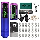 basel tattoo top secret 2015 【Pro Tattoo Maschine Kit】Das komplette EZ Tattoo Pen Kit arbeitet kontinuierlich mit langer Stabilität. Kompatibel mit allen Tattoo-Nadelpatronen. Das Tattoo-Stift-Set enthält 1 x EZ P2S drahtlose Tattoo-Maschine, 40 Stück Tattoo-Nadelpatronen, 100 Stück Eco-Friendly 12 mm Tintenbecher, 200 Stück Abdeckungen für Tattoo-Maschinen in Übergröße und ein Paar Tattoohandschuhe.