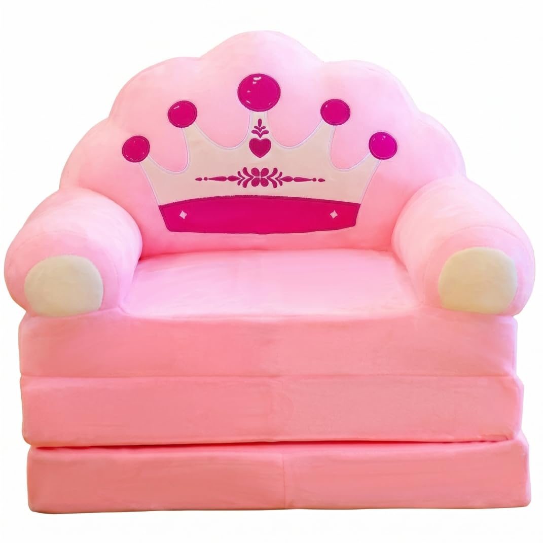 StaZamor 19.69x45.28 Inch Cute Kids Sofa Bed, Adjustable Convertible Toddler Chair for Sitting, Napping, Sleeping, Cartoon Design Foldable Kid Armchair