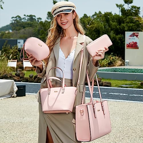 Image of Women Fashion Synthetic Leather Handbags Tote Bag Shoulder Bag Top Handle Satchel Purse Set