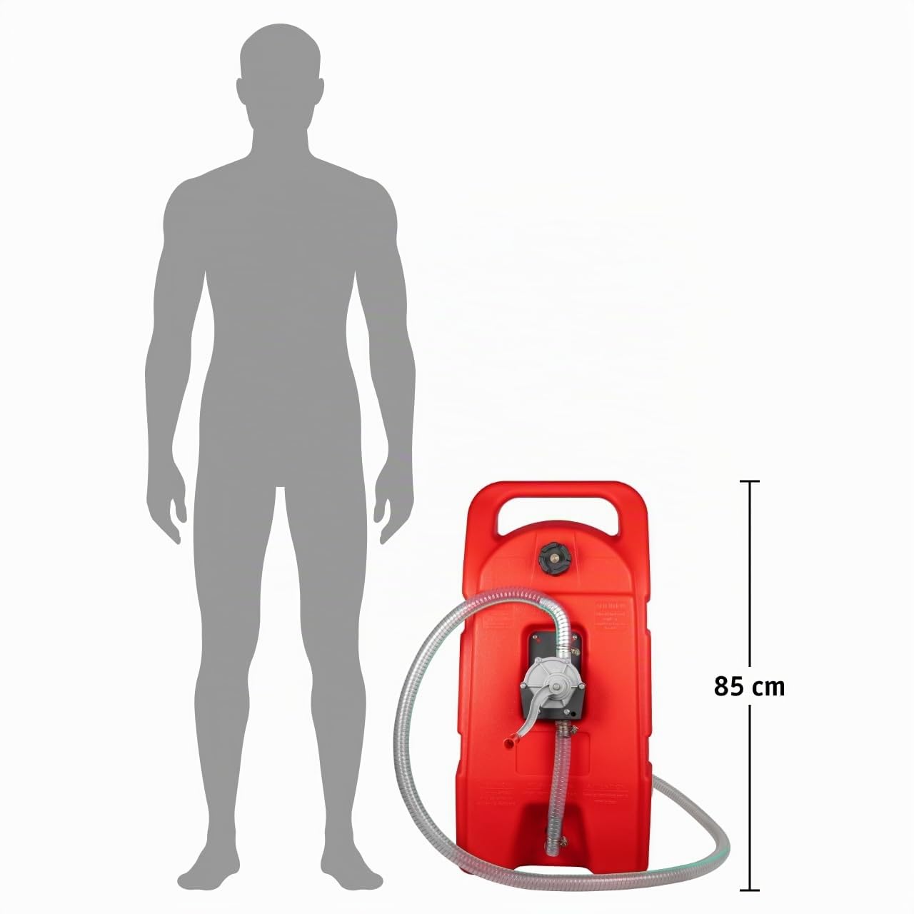 WALTER Kraftstofftrolley 53L, Benzinkanister aus HDPE mit Rädern | Handpumpe, Mobiler, 3 m Schlauch, 8L/min, für Diesel & Benzin, ideal für Boote & Offroad