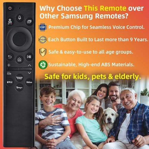 Image of Remote Compatible with Samsung Smart TV with 2 AAA Batteries, BN59 with Bluetooth Voice Comand (No Solar Cell) for LED LCD 4K QHD OLED TV (SNS-V)