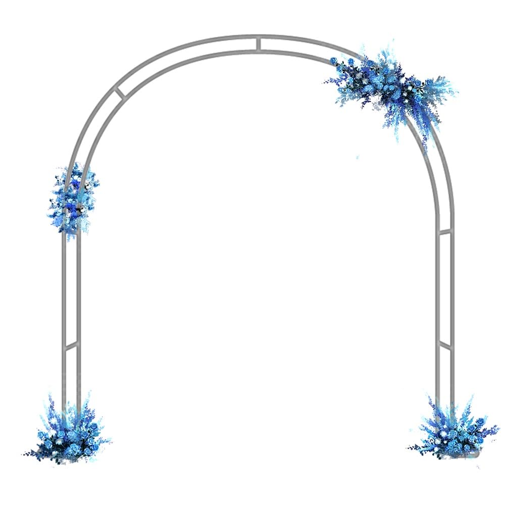 Arche de jardin en métal blanc à structure tubulaire légère et stable