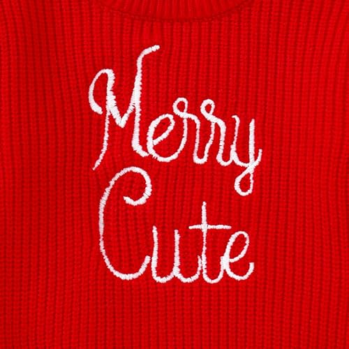 Boys Girls Fall Winter Christmas Sweater Round Neck Long Sleeve Merry Letter Print Knit Pullover Xmas Knitwear3