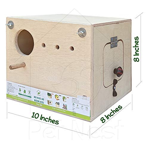 Image of PetNest Breeding Box Bird Nest with Perch for Lovebird Standard, 1 Piece