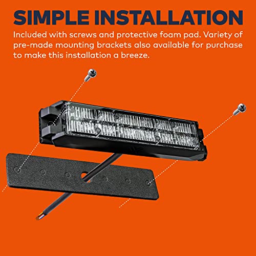 Image of 4pc NanoFlare 5 inch 6W Red White LED Surface Mount Police Grill Strobe Warning Lights [SAE Class 1] [Sync-able Modes] 12V Grille Flashing Emergency Fire Lights for EMS Firefighter Responder Vehicle Truck