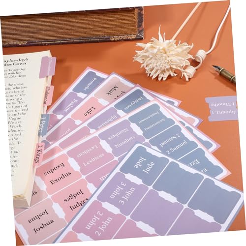 Tofficu 5 Folhas Índice Bíblico Tags guias de estudo do livro bíblico em branco abas para Bíblia rót