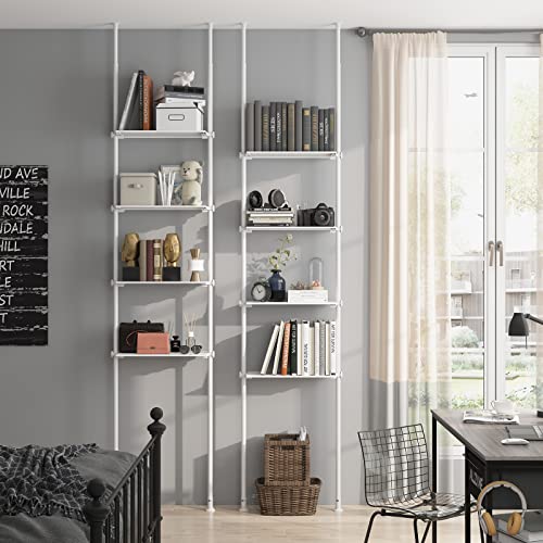 Allzone Over The Toilet Storage Cabinet, 4-Tier Over Toilet Bathroom Organizer, Adjustable Bathroom Shelves Over Toilet, Fit Most Showers On Above Toilet Storage, 93 To 116 Inch, Metal Shelves,White #TOP6