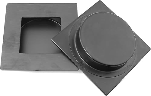 Miniatura 5 de SQXBK 2 tiradores negros para puerta corrediza de armario, manijas de gabinete de cocina empotradas, mango cuadrado para puertas correderas, cajones