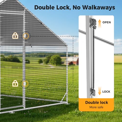Image of CAMMOO Walk in Chicken Coop, 13.1x9.8x6.6ft Chicken Run for Yard with Cover