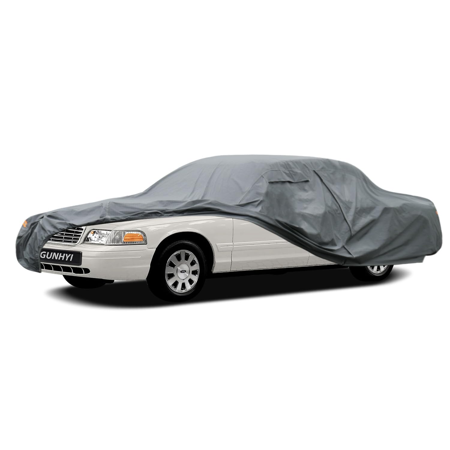 GUNHYI Premium Car Cover Custom Fit Ford Crown Victoria, 16 Layers Heavy Duty Car Cover Waterproof All Weather with Zipper Door for Sun Rain Snow Dust Uv Protection