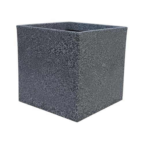 Image of Harshdeep Roto Pots - Quebec Square - Highly Durable, Lightweight 10 Inch Planter for Indoor Outdoor Home Balcony Garden Decor, UV Resistant Stone Finish (Grey Stone, Small)
