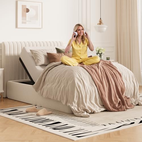 FLEXISPOT Twin XL Adjustable Bed Frame BaseZero Gravity & Soothing Massage Memory Positions Whisper-Quiet Motor Quick Assembly Adjustable Legs Under-Bed Light & Wireless Remote 750 lbs