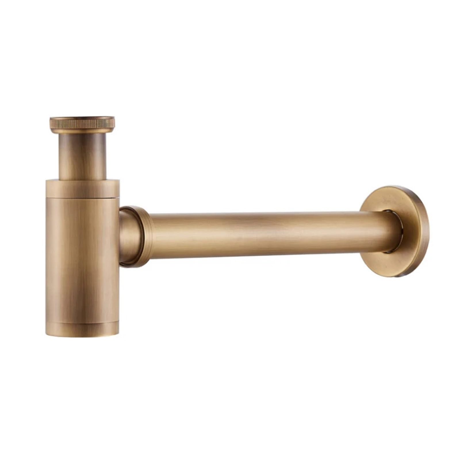 1 Uds cuerpo de latón lavabo drenaje residuos conexión pared plomería trampas P tubo lavado trampa for fregadero baño negro/Oro pulido/cromo Para Bricolaje(Antique Brass)