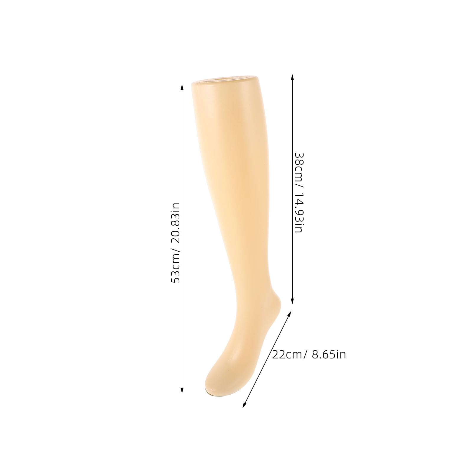 Healeved Fußmodell in Nahtlosem Weibliches aus Kunststoff PE zur Beige Realistisches Stehendes Finish Präsentation Mittelhohen Socken im Laden und Ausstellungen