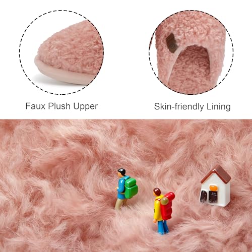 Image of Micolin Slippers For Women Men Fuzzy Winter Warm With Memory Foam House Comfort Fluffy Lining Anti-Skid Cute Indoor Outdoor Shoes