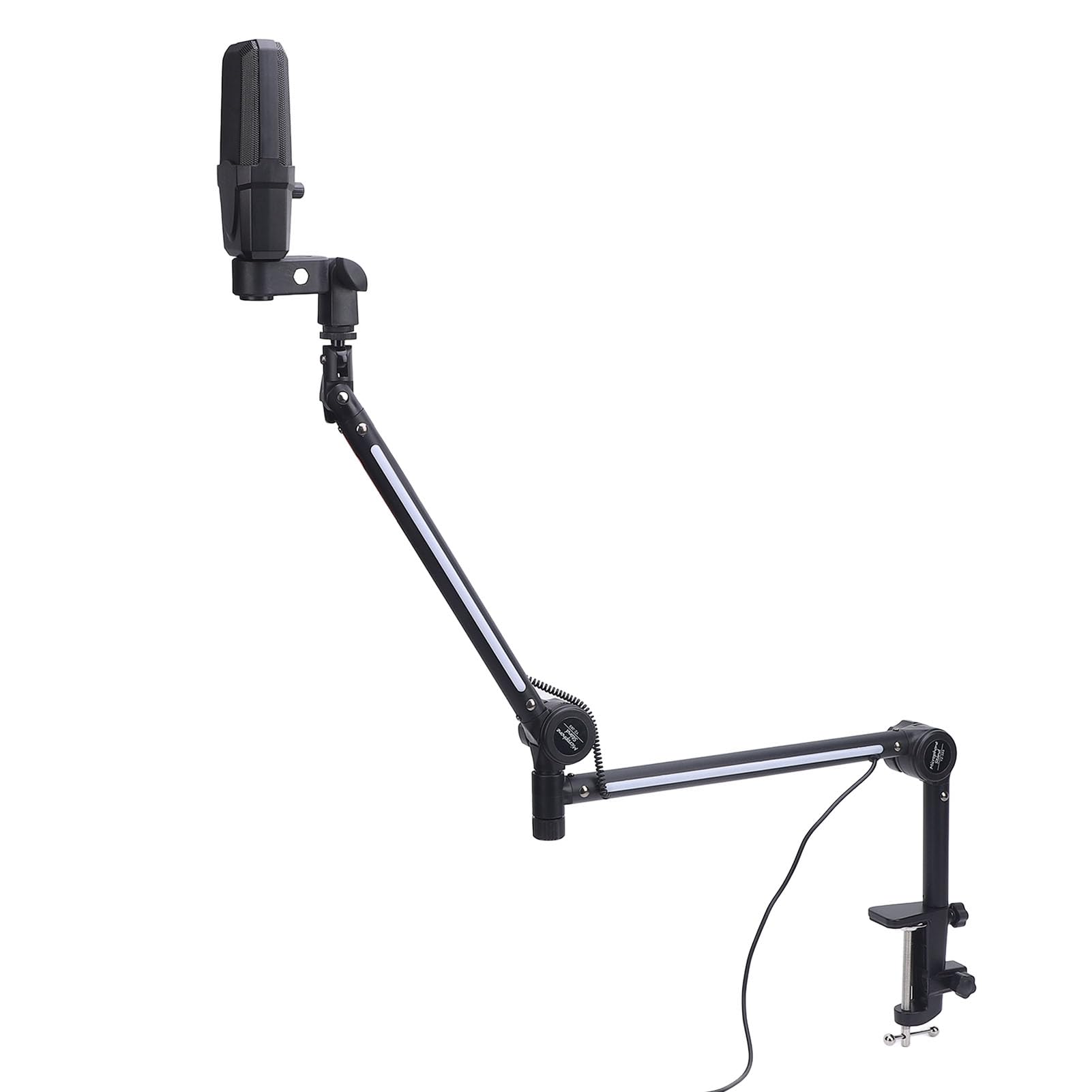 Generic Mikrofon Pojemnościowy USB Wszechstronny Zestaw Stojaków Mikrofonowych RGB do Domowego Przesyłania Strumieniowego na żywo Dostosuj Spotkania Klasowe Online Gry, Metal + ABS, 22 Tryby Kolorów