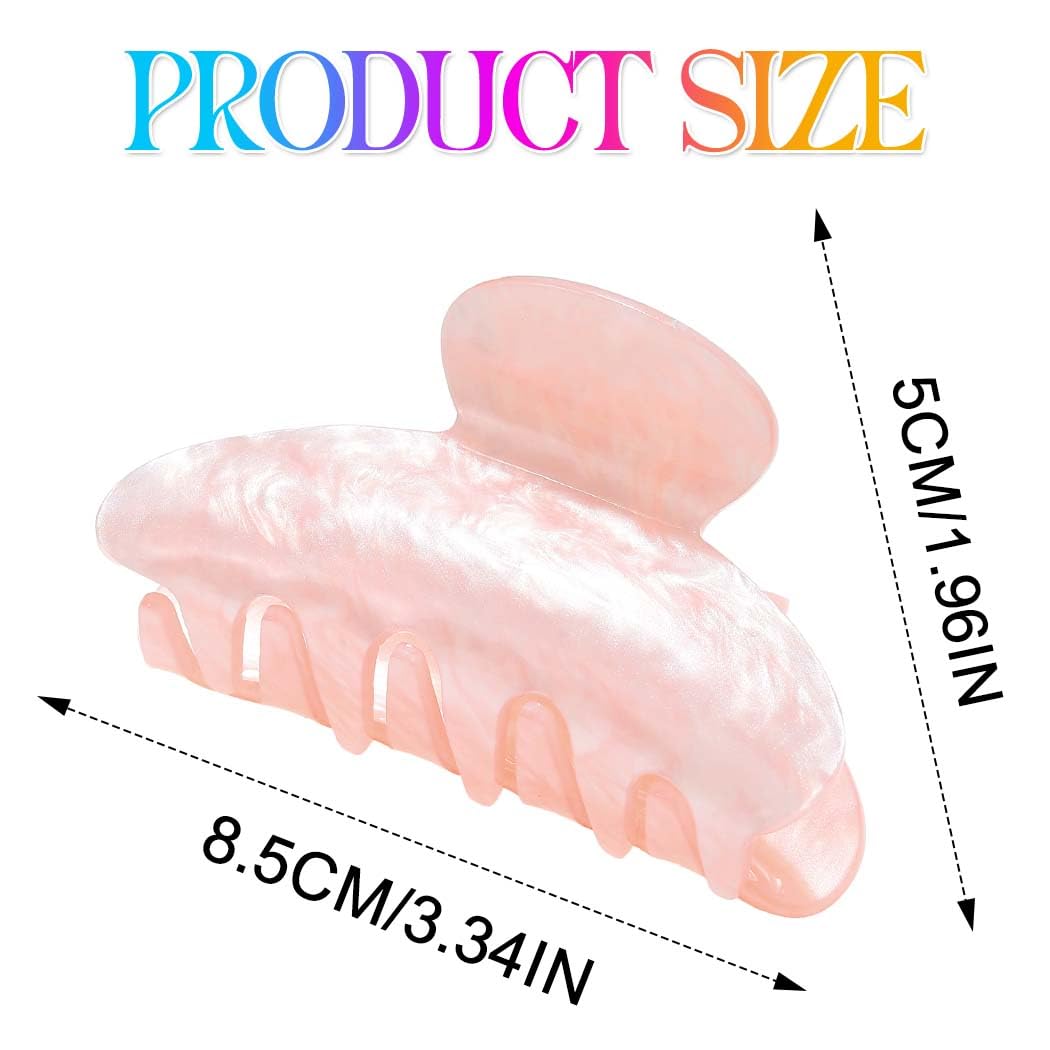Fashey Acrylic Claw Clips Pink Hair Clip Cute Medium Claw Hair Clips Hair Accessories for Women (pink+khaki) - Image 6