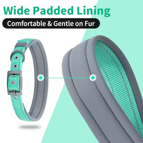 Collier réfléchissant chien XL vert large réglable confortable métal - 8