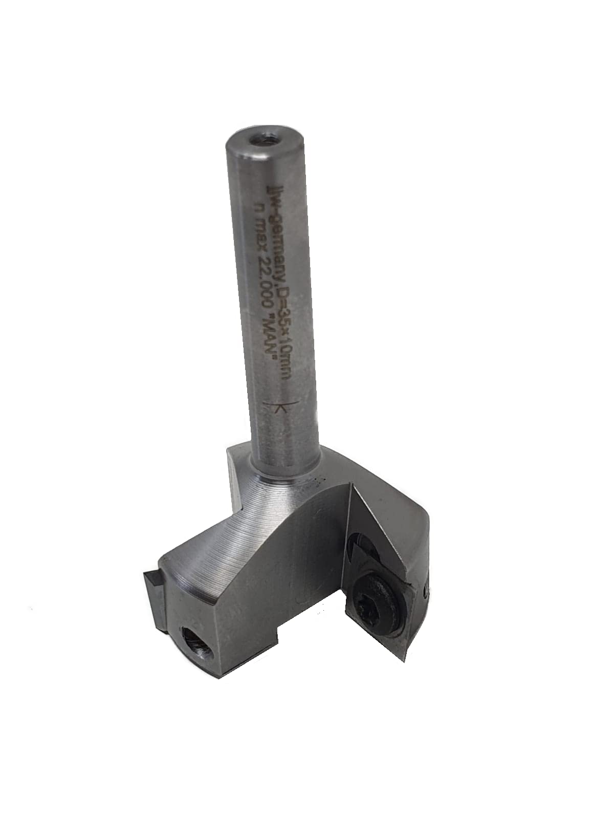 jjw-germany HM - Wendeplatten Planfräser Z=3 D= 35,0mm x 10,0mm Schaft 8,0mm Profi Planfräser für Hand Oberfräsen