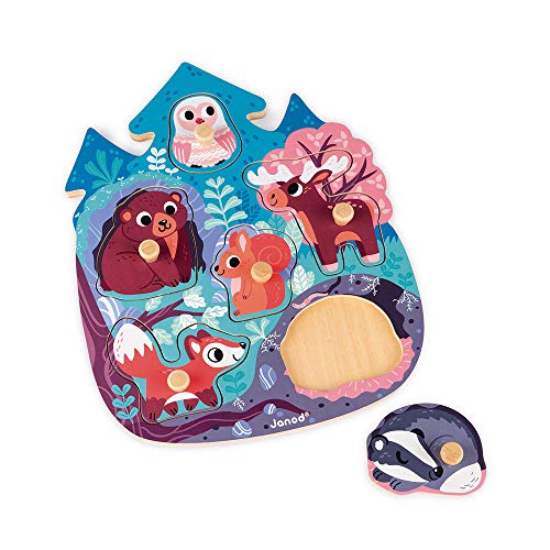 Janod - Happy Forest Puzzle 6 Pieces (Wood)