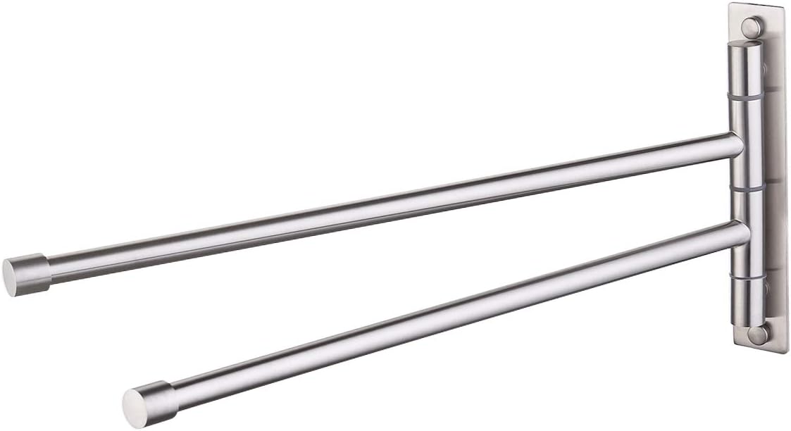 Buy KES 13.8 Inch Bathroom Swing Arm Towel Bars 2Arm Wall Mount Swing