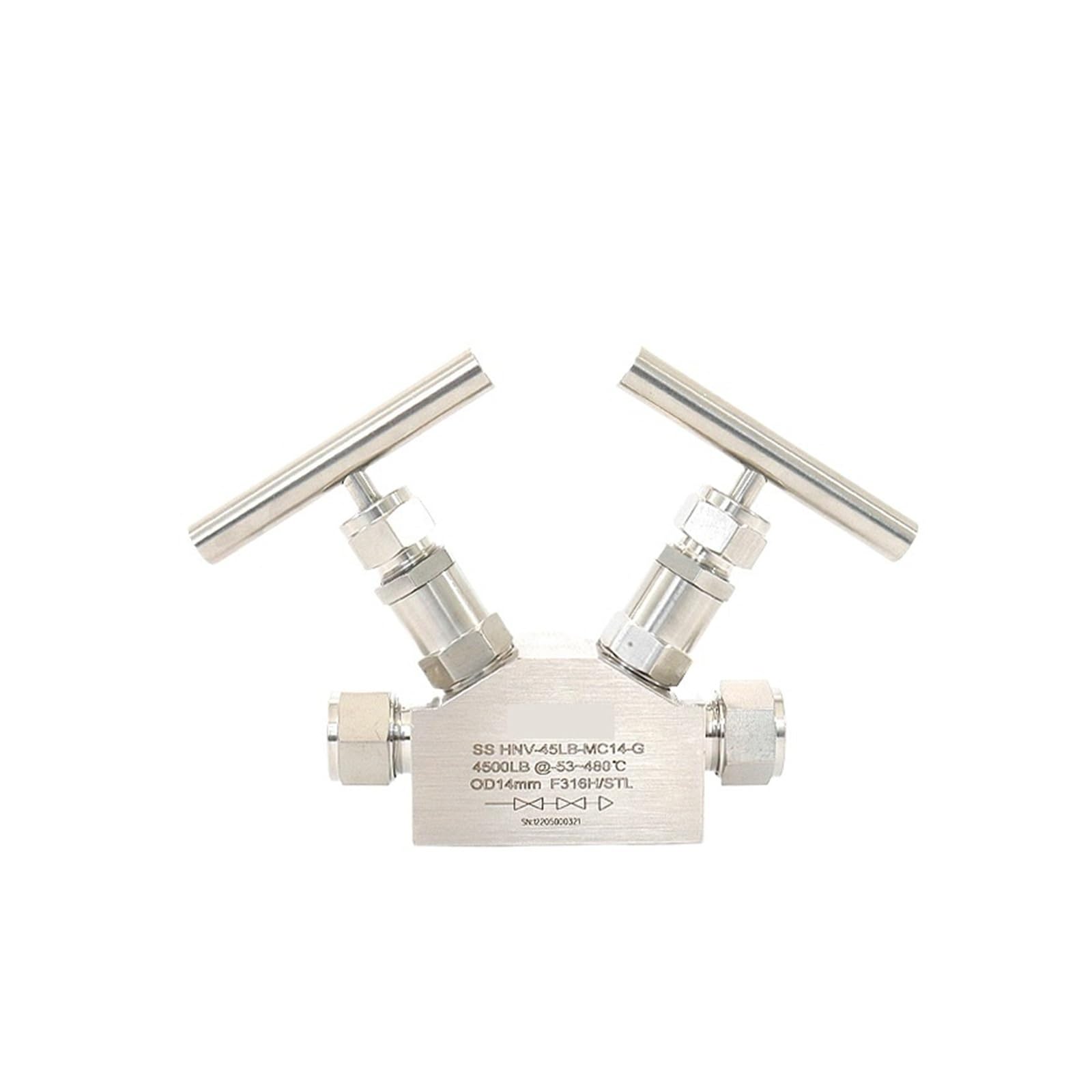 Vanne à pointeau pour réguler les fluides haute pression en inox 14 mm