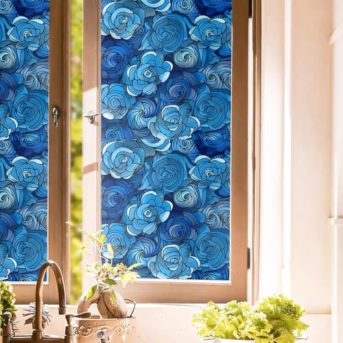 Film Decorativo Azul Marino para Ventanas 15.7x118 in