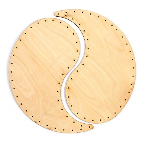 Zita's Creative Korbboden Set Yin-Yang für 2mm Peddigrohr, 2 Paar, 25x19cm - Flechten, Korbflechten, Schilf Set, Peddigrohr, Flechtmaterial, Flechtset, Rattan Cover