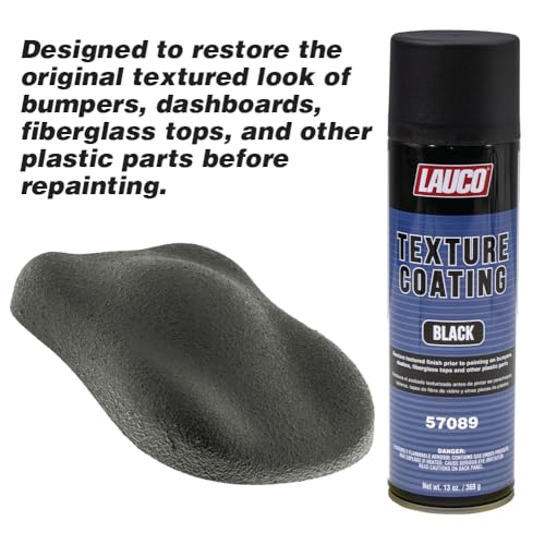 LAUCO Texture Coating Black 13 oz Aerosol Spray, Professional Automotive Trim and Bumper Refinisher, Durable Flexible Matte Finish for Plastic, Metal, and Fiberglass Surfaces, Easy Spray Application - Image 6