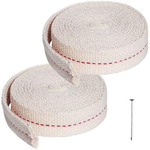 Flat Cotton Wick, 2 Rolls/13 Feet Cotton Oil Lamp Wick 3/4 Inch Cotton Lantern Wick Oil Lantern for Kerosene Burner Lighting and Paraffin Oil Wick Cover