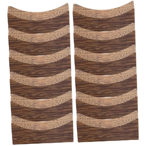 Veemoon 12個 木製箸置き 和風デザイン カトラリーレスト スプーンフォーク兼用 テーブル上の食器保持 家 カフェ レストラン用 実用的で装飾